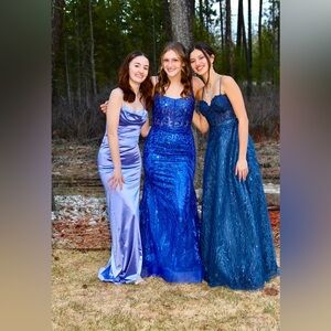 Sherri Hill Prom Dress Size 6 Blue
